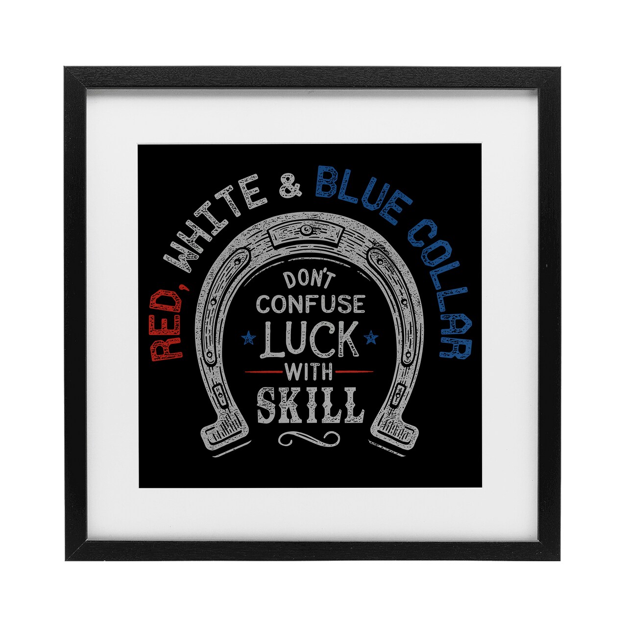 Stupell Industries Don't Confuse Luck with Skill Framed Print Under Glass, design by Jedco Brands, Inc.